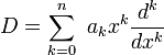 D=sum_{k=0}^n a_kx^kfrac{d^k}{dx^k}