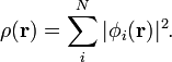 \rho (\matbf r) \sum_i^N| \fi_ { mi} (\matbf r)| ^ 2.