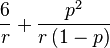 frac{6}{r} + frac{p^2}{r,(1-p)}!