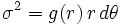 \sigma^2 = g (r) '\' 