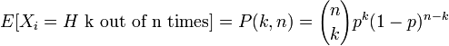 E=
P(k,n)={n\choose k} p^k (1-p)^{n-k}