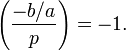 
\left(\frac{-b/a}{p}\right)=-1.
