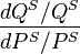 \frac{dQ^S/Q^S}{dP^S/P^S}