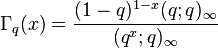 \Gama_q (x) \frac {
(1-q)^ {
1-x}
(q;
q) _\infty}
{(q^ks;
q) _\infty}