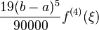  frac{19(b-a)^5}{90000}f^{(4)}(xi) 