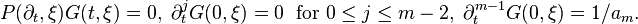 P (\partial_t, \ksi) G (t, \ksi) = 0, '\' 