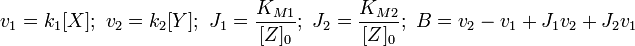 \begin {
vicigi}
v_1 = k_1 [X];
'\' 