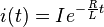 i(t) = I e^{-\frac{R}{L}t}