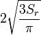 2\sqrt{\frac{3S_r}{\pi}}