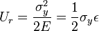 U_r=\frac{\sigma_y^2}{2E}=\frac{1}{2} \sigma_y \epsilon