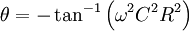 \theta = -\tan^{-1} \left(\omega ^2 C^2 R^2 \right)