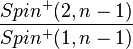 \frac {
Spin^+ (2, n)}
{
Spin^+ (1, n)}