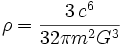 \rho=\frac{3\,c^6}{32\pi m^2G^3}