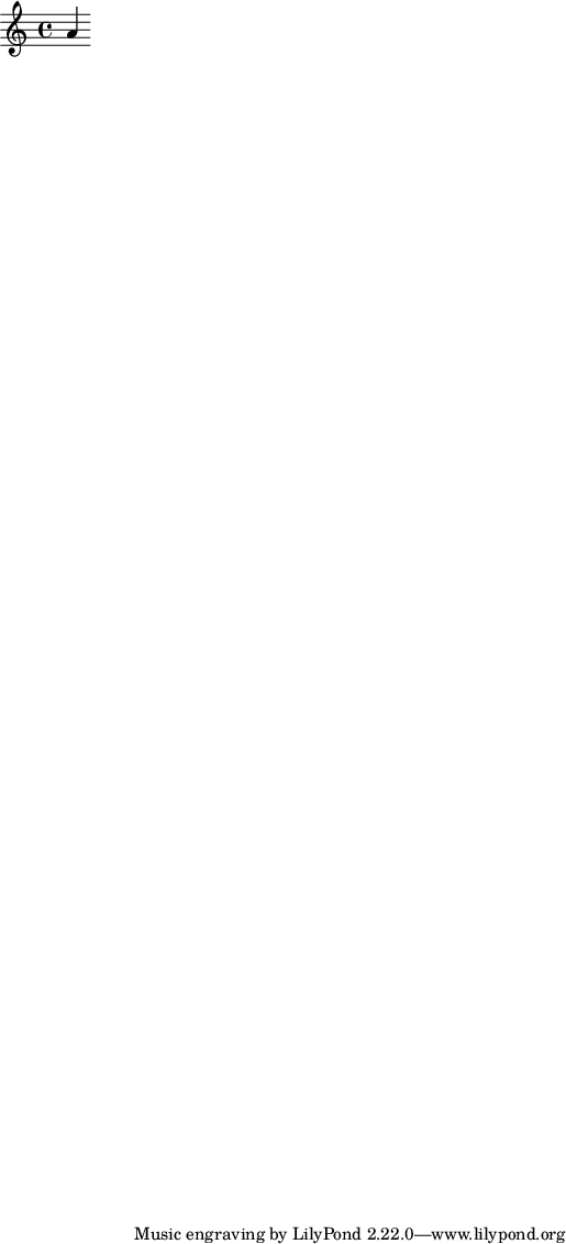 
\score {
  \new Voice 
    \relative c'' {a}
  \layout{}
  \midi{}
}
