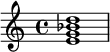  \chordmode { e1:m7.5- } 