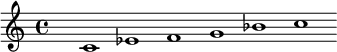 
\relative c'{
s2 \cadenzaOn c1  es f 
g bes c \cadenzaOff
}
