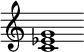 {
  % Rivin lopun pystyviiva ja tahtiosoitus piiloon.
  \override Score.BarLine.break-visibility = ##(#f #t #t)
  \override Staff.TimeSignature #'stencil = ##f
  
  <c' ees' g'>1
}
