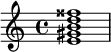  \relative c' {<e gis b d fisis>1} 