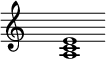 
\relative c'{
\override Staff.TimeSignature #'stencil = ##f
\cadenzaOn s1 <a c e> s1 \cadenzaOff
}
