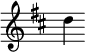 { \override Score.TimeSignature #'stencil = ##f \key d \major d''4 }