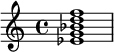  \chordmode { es1:maj9 } 