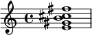  \relative c' {<e gis b cis fis>1} 