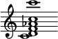 { \override Score.TimeSignature #'stencil = ##f \time 6/4 <c''' c'' aes' f' d' c'>1 }