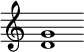 { \override Score.TimeSignature #'stencil = ##f \time 3/2 <d' g'>1 }