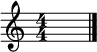 {
     \numericTimeSignature
     \time 4/4
     s1
     \bar "|."
     }