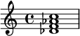  \chordmode { des1:maj7 } 