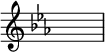 {\key ees\major\override Staff.TimeSignature.stencil=##f \skip 1}\layout {indent = #0 line-width = #26 ragged-last = ##f}