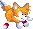 Sprite of Tails swimming.