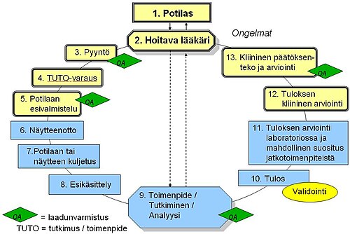 Laboratoriotutkimusprosessin vaiheet