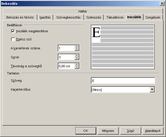 Fájl:OOo2 Writer Bekezdés Iniciálék.png