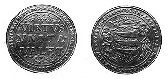 Fájl:Báthori Kristóf 10 aranyforintosa, 1577. Elő- és hátlap.PNG