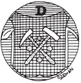 A Miksa-féle bányarendtartás 1703-as kiadásának Bélabánya-címere [1]