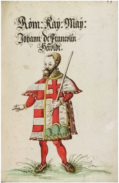 Fájl:Johann de Francolin, Heroldt, Wappenbuch, Ms a 20; KN, Česko (Prága), folio 490r (1565 k.).png