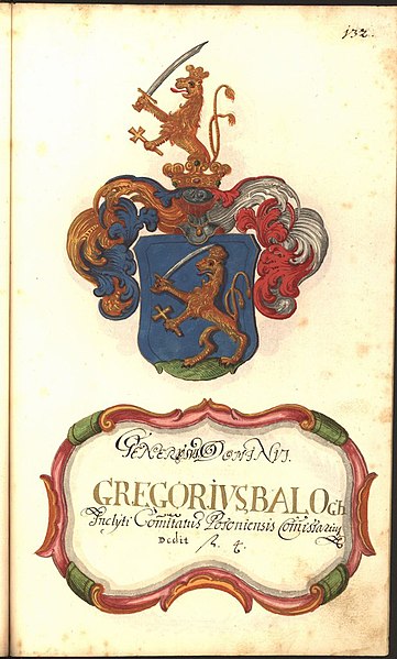 Fájl:Gregorius Balogh címere, Protocollum Venerabilis Conventus Posoniensis, 1710-1763.jpg