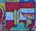Naon címere a főhercegek pajzsában (Vörös alapon ezüst pólya, a pajzstalp hármas zöld halom, rajta arany nyitott kapu)