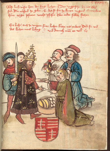 Fájl:Zsigmond király a konstanzi zsinaton, Richental krón. prágai kódex 1464. fol. 132r.png