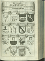 A Sundens (Csanád, itt az óbudai vagy inkább a veszprémi) és Heldenburg (székesfehérvári) egyetem címere, Hermann von der Hardt 1699. V. 35.