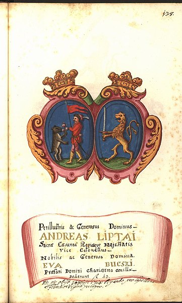 Fájl:Liptai-Bucszi házassági címer, Protocollum Venerabilis Conventus Posoniensis, 1710-1763.jpg