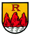 Rothenfels város. A címerben 1710-ig csak R betű szerepelt, majd ez a fenti formában egészült ki.