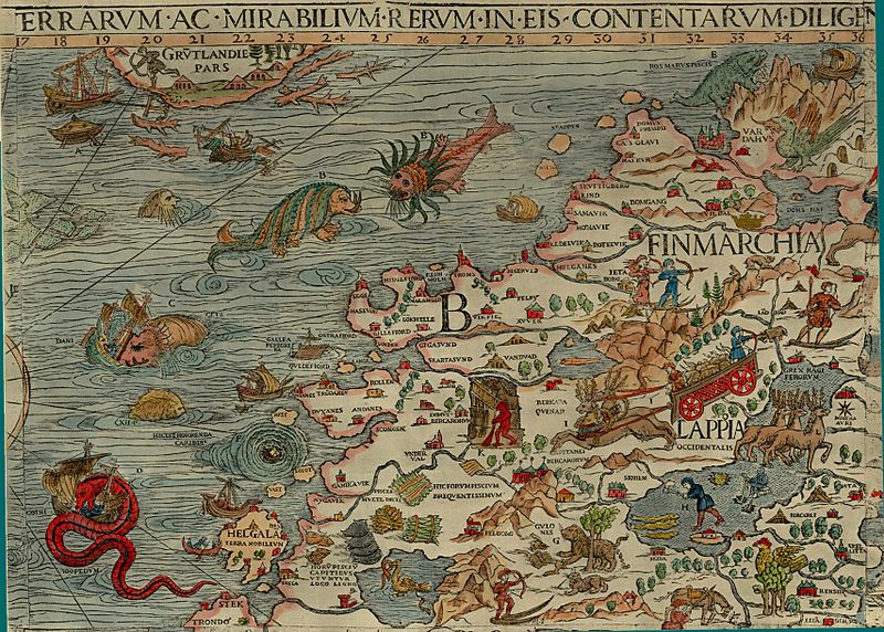 Fájl:Olaus Magnus' Map of Scandinavia 1539, Section B, Lappland, Finland.jpg