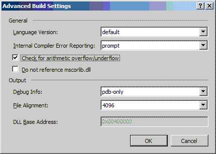 Konfigurasi checking overflow/underflow