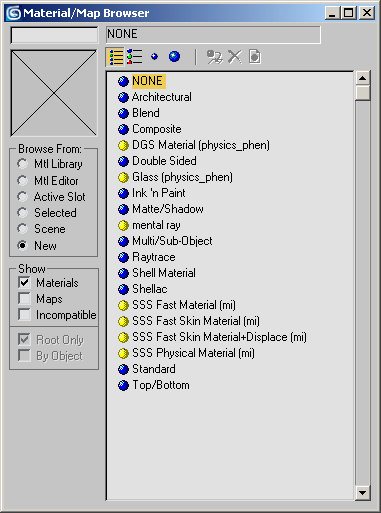 ფაილი:სურ 153. mental ray 3.3-ს მიერ დამატებული მატერიალები.gif