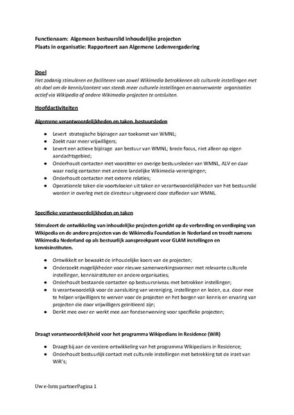 Bestand:Functiebeschrijving bestuurslid inhoudelijke projecten 15 juni 2017.pdf