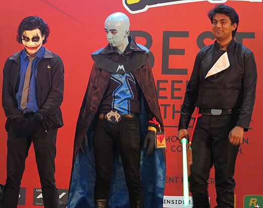 Cosplayers (from left to right) as Joker, Megamind and Luke Skywalker. Image: Agastya.