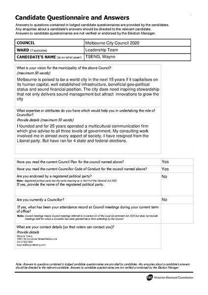 File:Wayne Tseng's 2020 Melbourne Lord Mayor Candidate Questionnaire and Answers.pdf