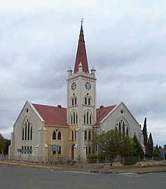 Die NG kerk Zastron tydens verfwerk omstreeks 2000.
